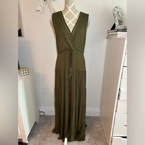 Elegant Olive Green Maxi Dress
